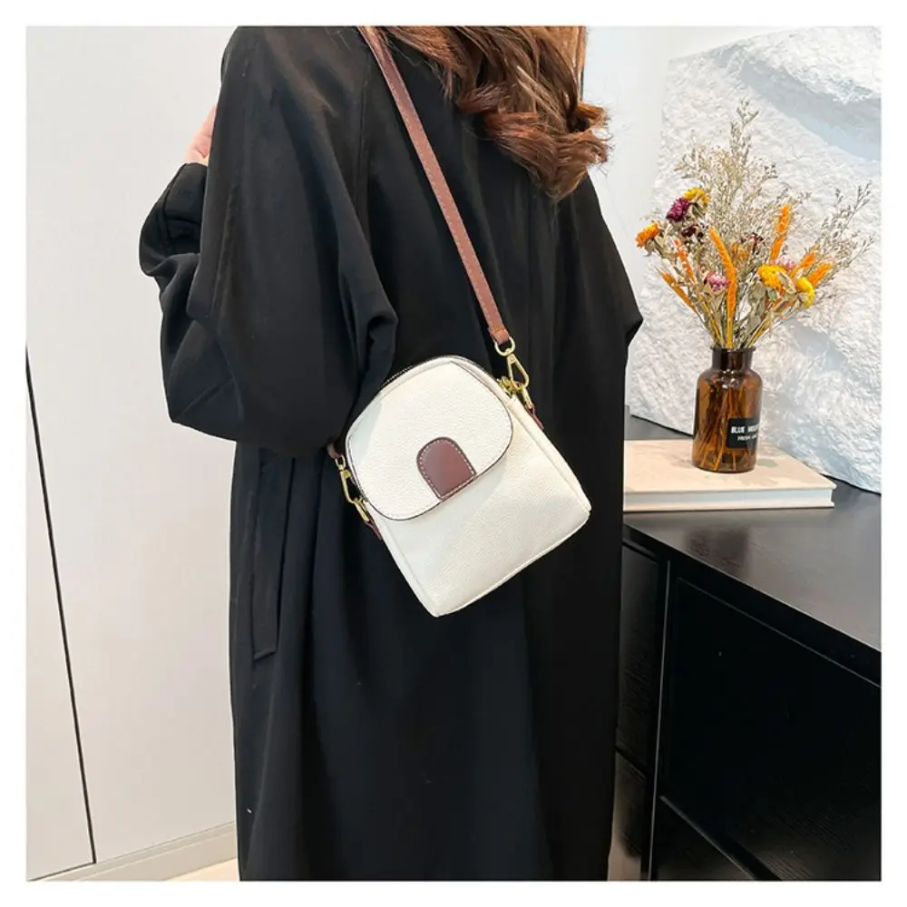 Casual Trendy Leather Handbag Bag Mini Square Bags Bag Versatile Crossbody Shoulder Bag Cellphone Bag for Women Girl