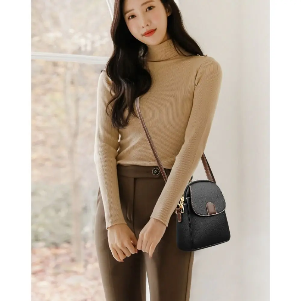 Casual Trendy Leather Handbag Bag Mini Square Bags Bag Versatile Crossbody Shoulder Bag Cellphone Bag for Women Girl