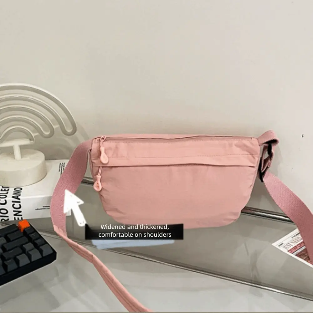Simple Versatile Lightweight Handbag Large Capacity Women Shoulder Messenger Bag Adjustable Strap Reusable Tote Bag