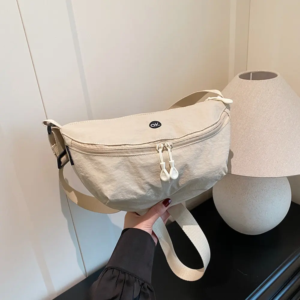 Simple Versatile Lightweight Handbag Large Capacity Women Shoulder Messenger Bag Adjustable Strap Reusable Tote Bag