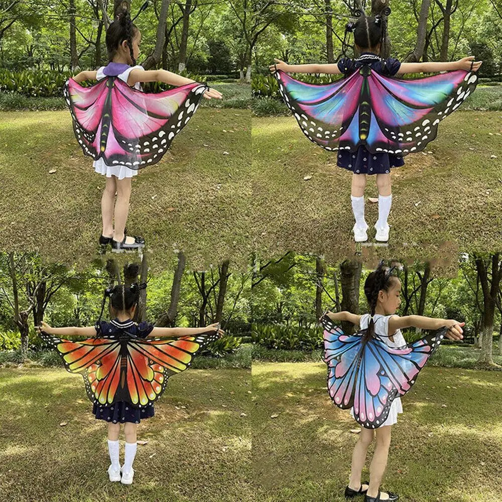 Girls Fairy Shawl Pixie Cloak Fancy Dress Costume Gift Kids  Wings Cape Party & Holiday DIY Decorations