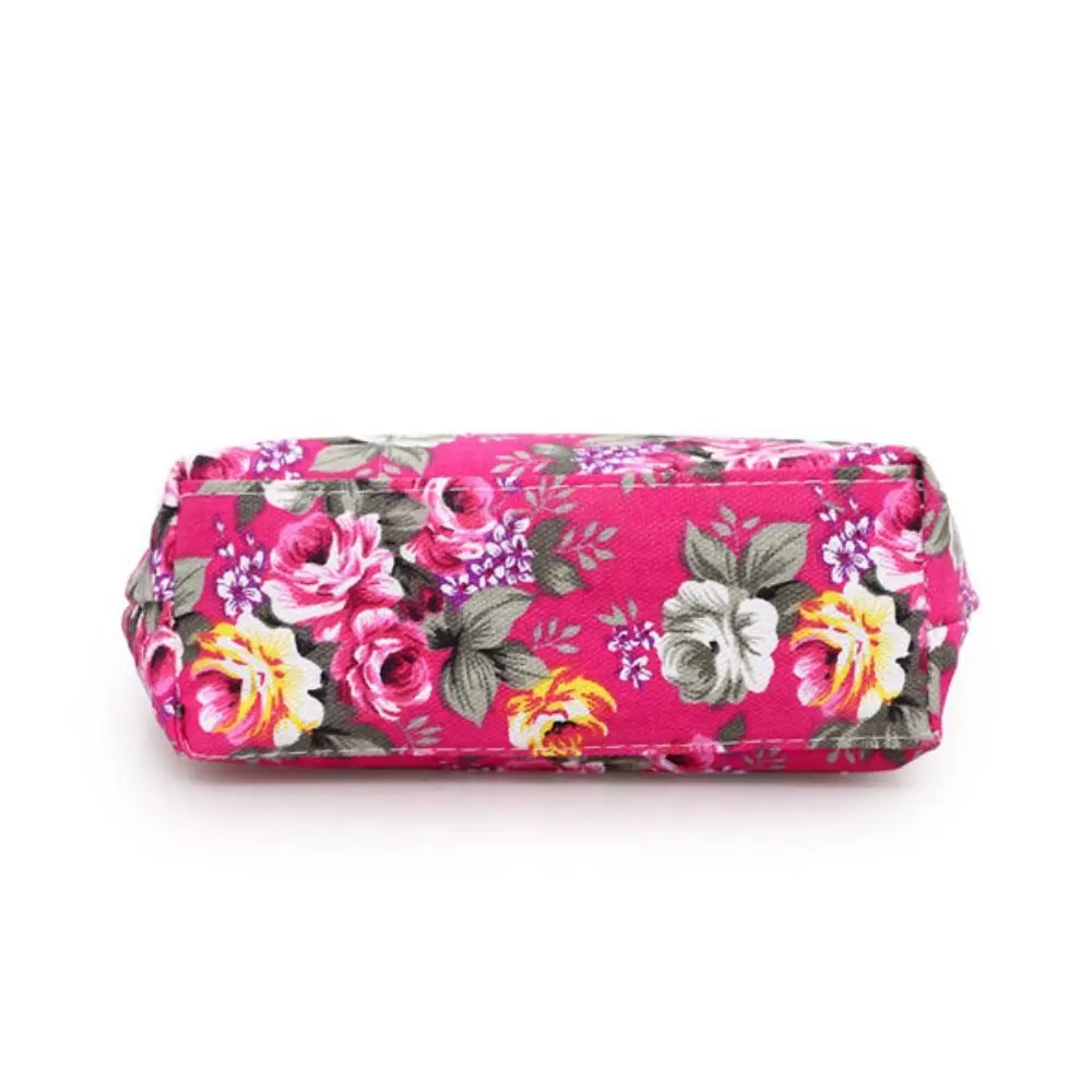 Cute Floral Print Shoulder Bag Shopping Bag Canvas Ladies Handbag Women Bucket Bag