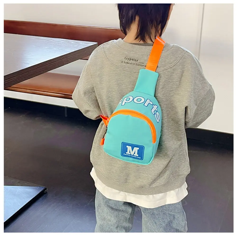 Letter Printed Chest Bag Girl's Boy's Single Shoulder Bag Messenger Bag Kids Children's Causual Crossbody Bag Casual Snack Bag