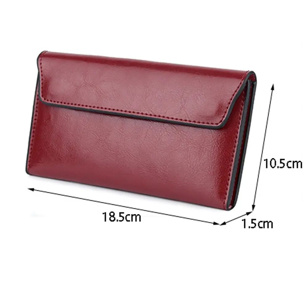 Portable Clutch Bag Cowhide Wallet Slim Genuine Leather Women Long Wallet Large Capacity Female Coin Purse for Women
