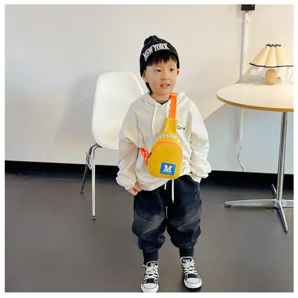 Letter Printed Chest Bag Girl's Boy's Single Shoulder Bag Messenger Bag Kids Children's Causual Crossbody Bag Casual Snack Bag
