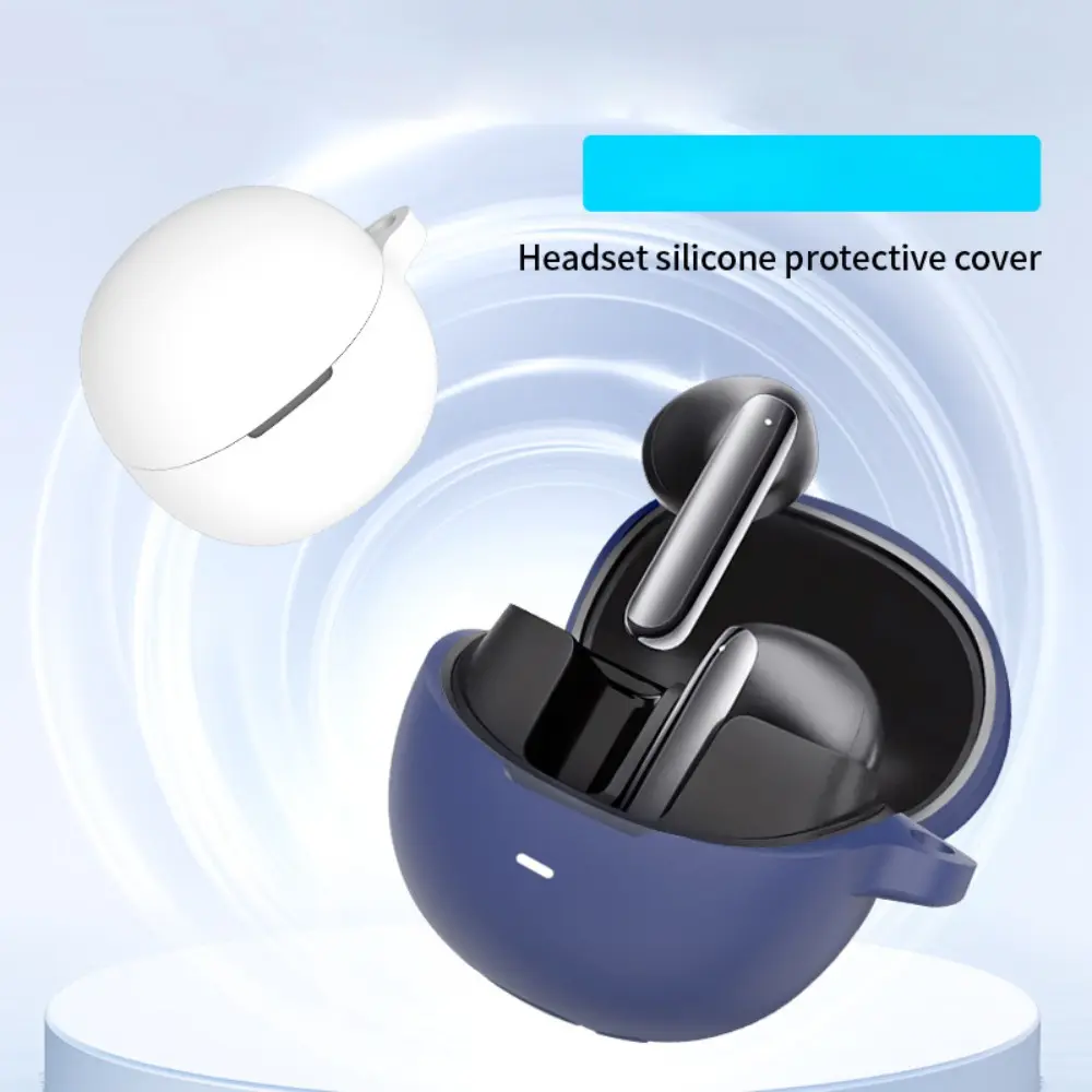 Soft Silicone Case Anti-Scratch Shell Cover Shockproof Protective Protector with Hook for QCY Ailybuds PRO/PRO+(HT10)