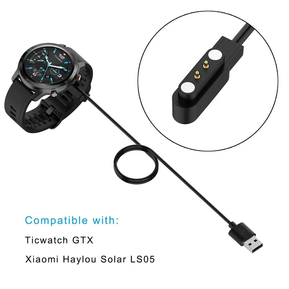 60cm Smart Watch Dock Cord Charger for Xiaomi Haylou Solar LS05 Smartwatch USB Charging Cable Wire Charger Adapter Accessory