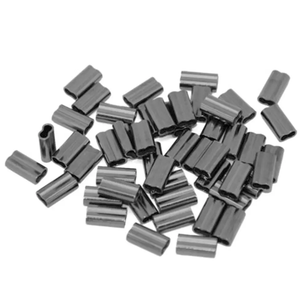 100PCS Single Double Copper Tube Fishing Barrel Crimping Sleeves Tackle Connector Tools