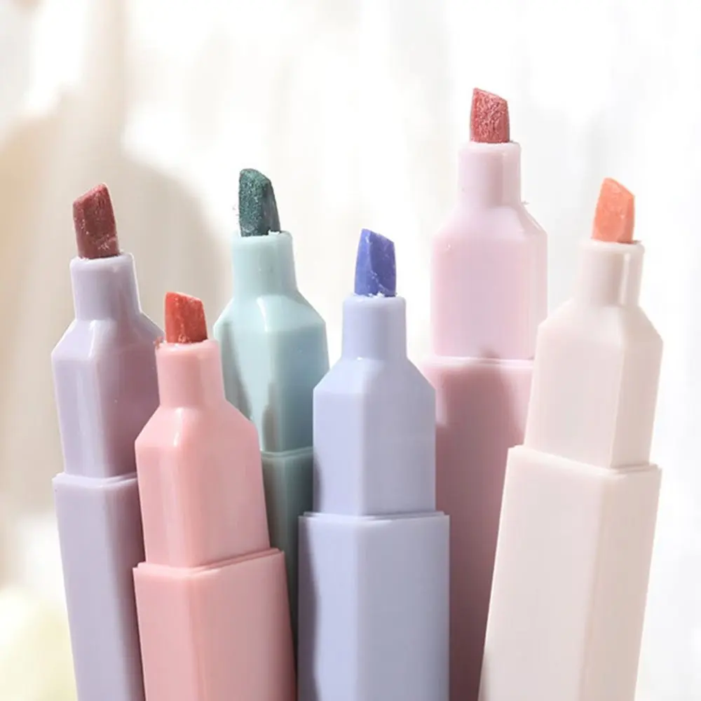 6Pcs Highlighters Marker Pens with Soft Tip Pastel Highlighters Aesthetic Cute Highlighters Pens Mild Colours