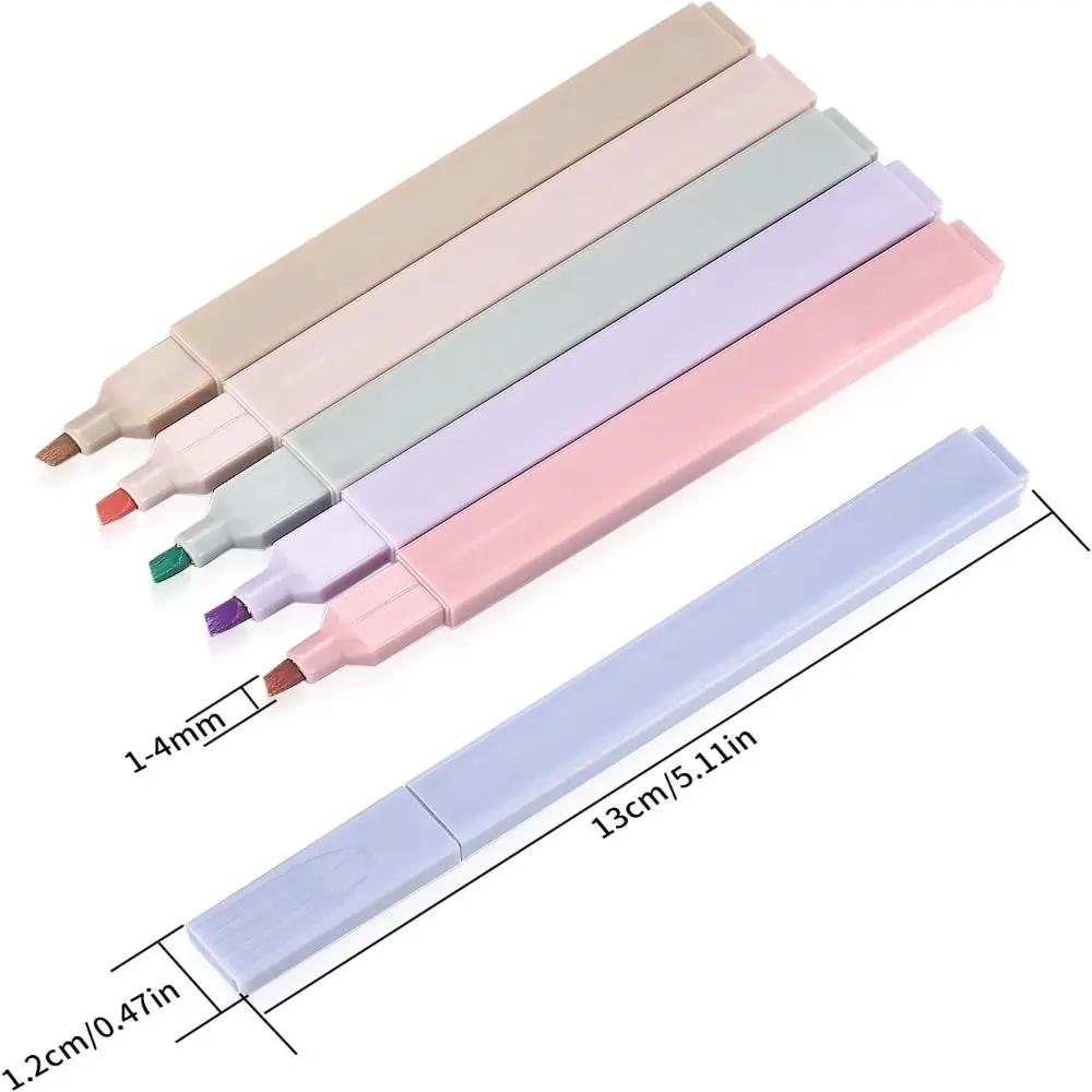 6Pcs Highlighters Marker Pens with Soft Tip Pastel Highlighters Aesthetic Cute Highlighters Pens Mild Colours