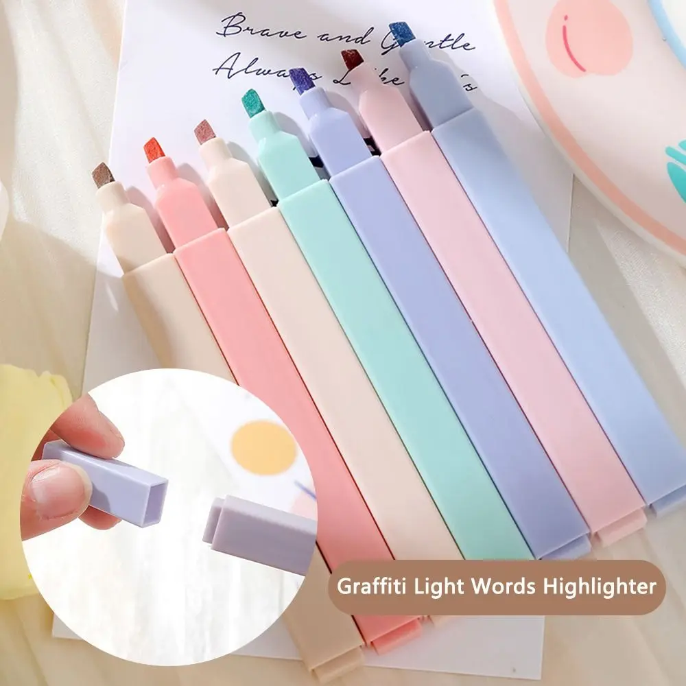 6Pcs Highlighters Marker Pens with Soft Tip Pastel Highlighters Aesthetic Cute Highlighters Pens Mild Colours