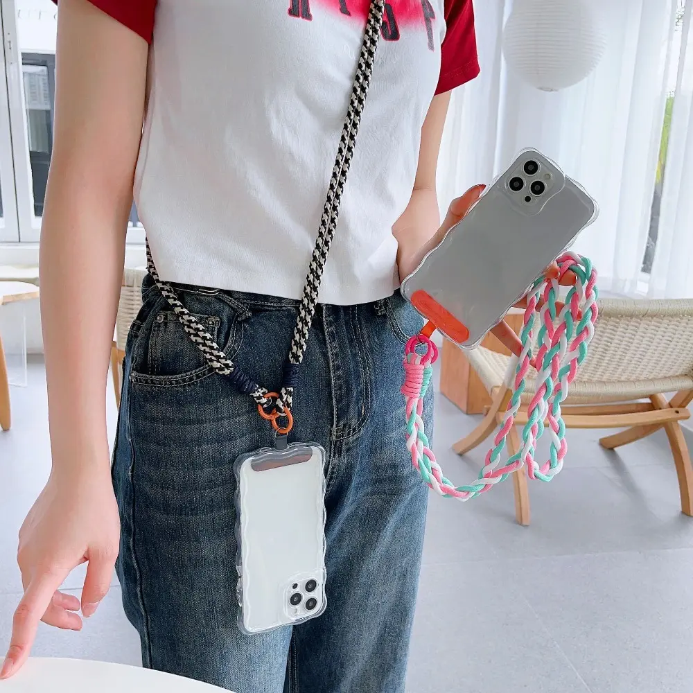 Colorful Mobile Phone Strap Lanyard Neck Rope Mobile Phone Lanyards With Patch for Cell Phone Hanging Cord Strap