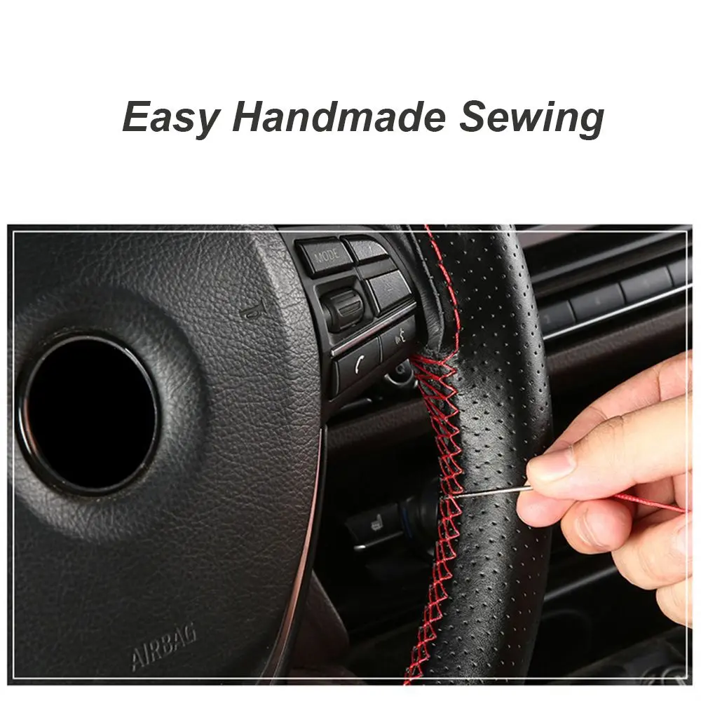 Universal Car Steering Wheel Cover for 38cm Auto Steering Wheel Cover With Needles Thread Anti slip Car-styling Accessories
