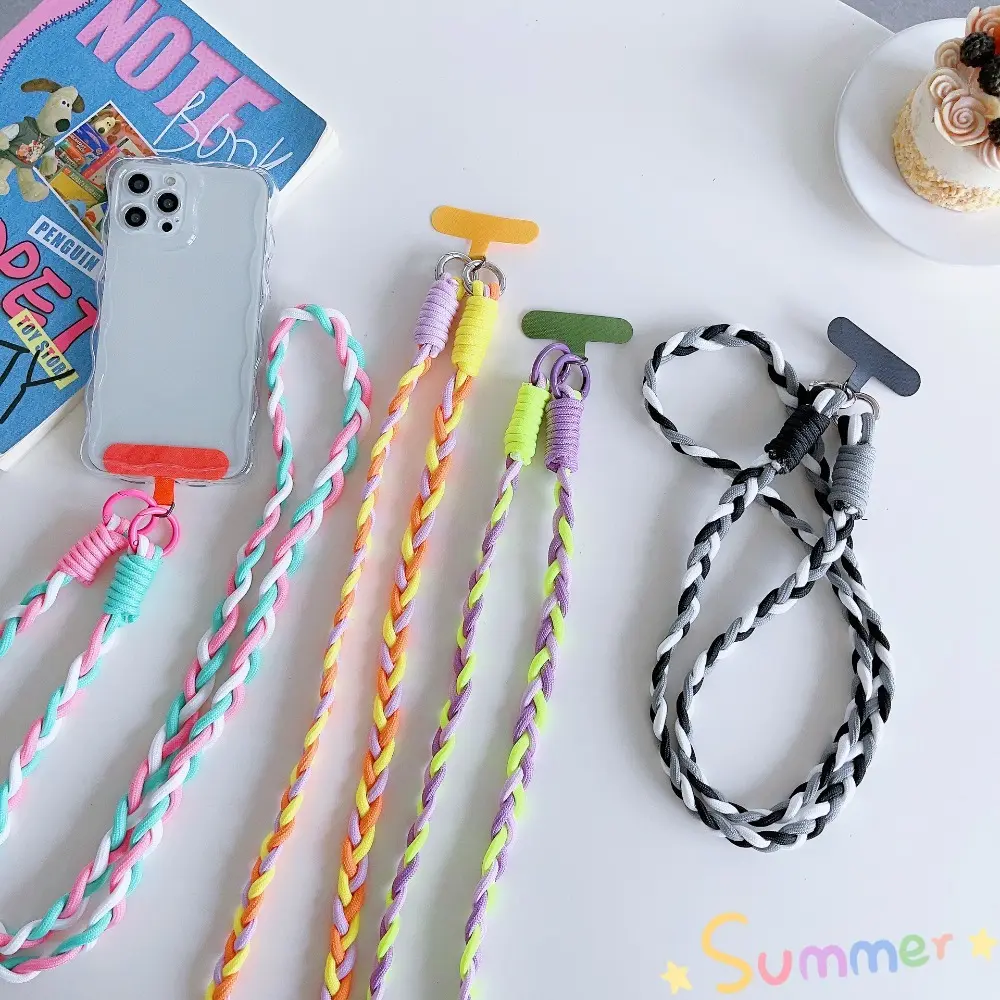 Colorful Mobile Phone Strap Lanyard Neck Rope Mobile Phone Lanyards With Patch for Cell Phone Hanging Cord Strap