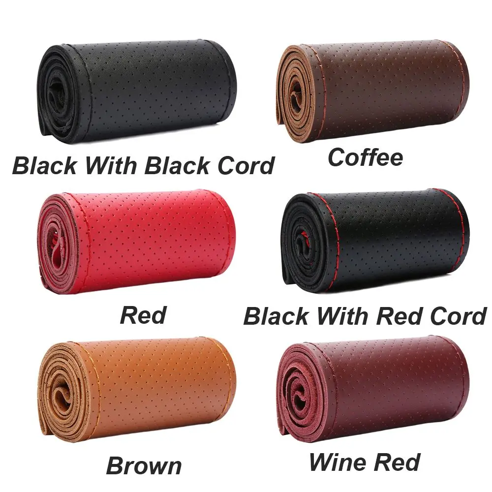 Universal Car Steering Wheel Cover for 38cm Auto Steering Wheel Cover With Needles Thread Anti slip Car-styling Accessories