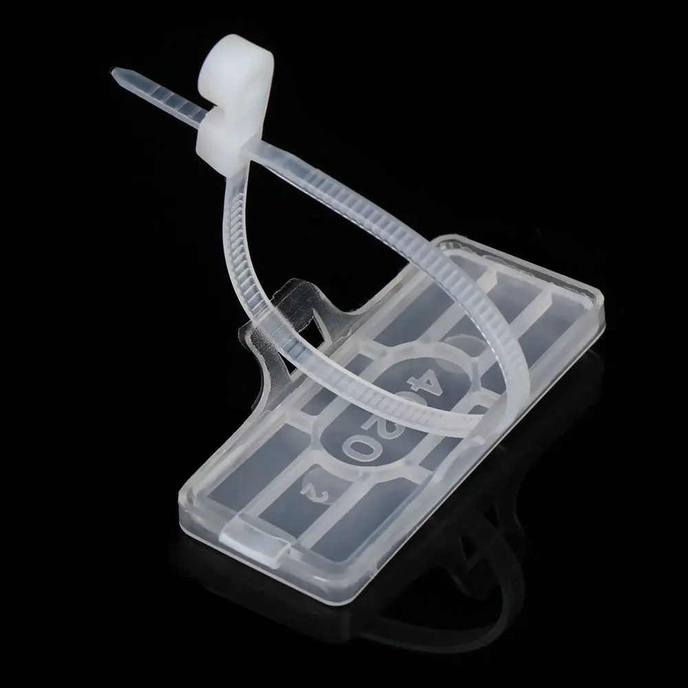 50PCS Waterproof Transparent Display Identification Box Cable Tie Marker Tag Cable Sign Cards Label