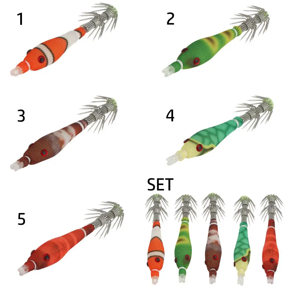 5Pcs/Pack 3.3g 60mm Soft Squid Hooks Lure Jig Micro Floating Fishhooks Artificial Squid Baits Fishing Accessories
