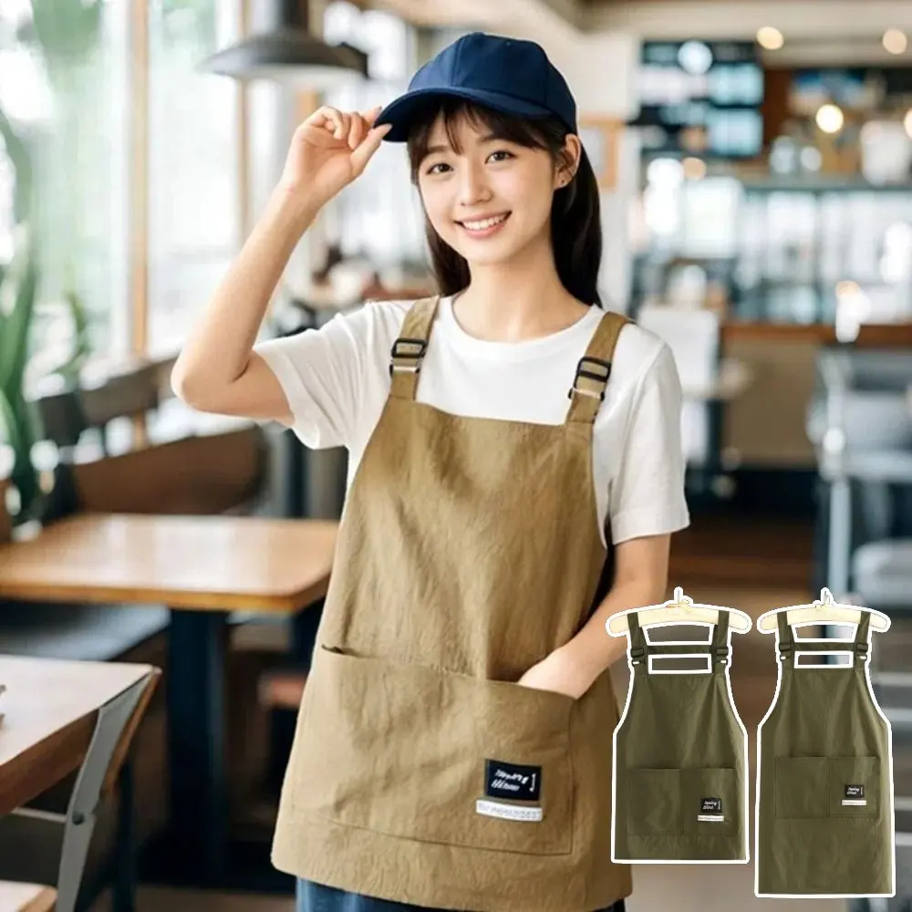 2 Sizes Breathable Cooking Aprons Professional Barber Apron Waterproof Large Pocket Working Clothes Hair Salon Tool