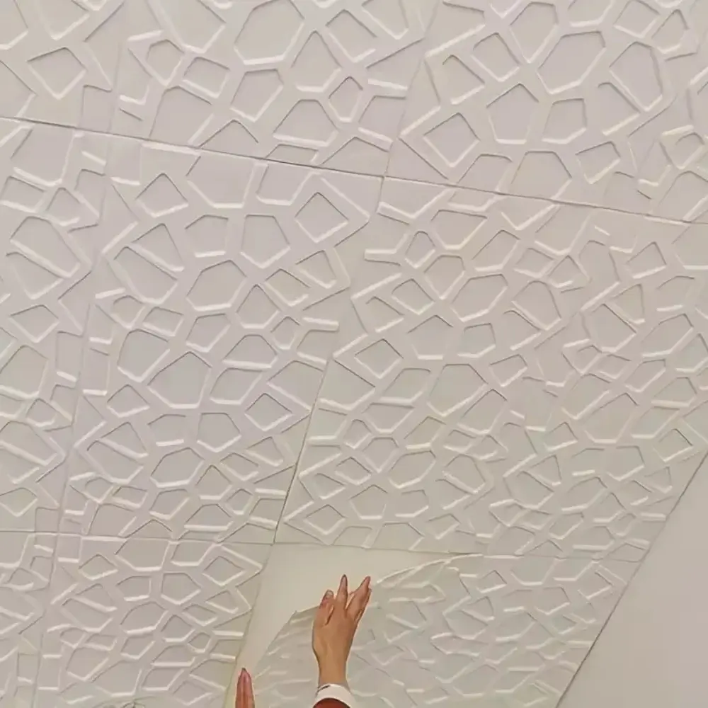 35*35cm Waterproof Wall Stickers 3D Foam Ceiling Background Wallpaper Peel and Stick Anti-collision Bed Room Decor