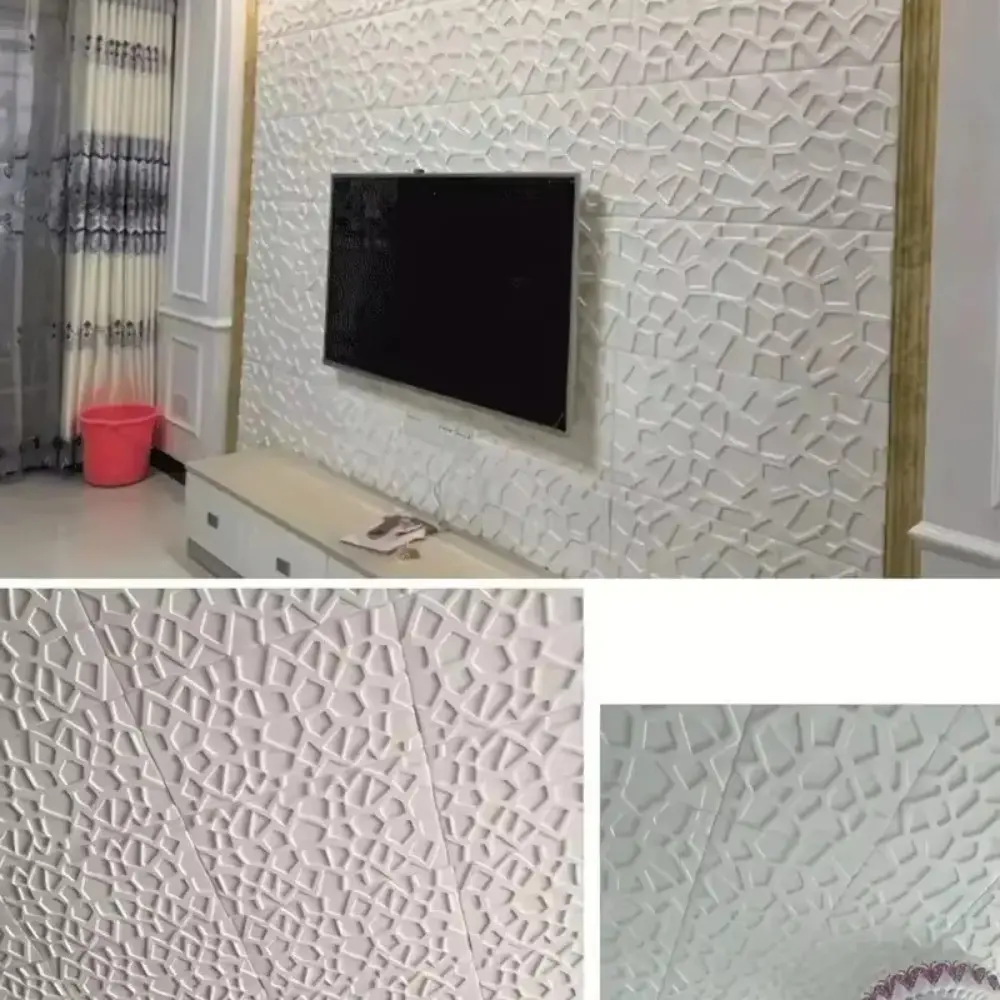 35*35cm Waterproof Wall Stickers 3D Foam Ceiling Background Wallpaper Peel and Stick Anti-collision Bed Room Decor
