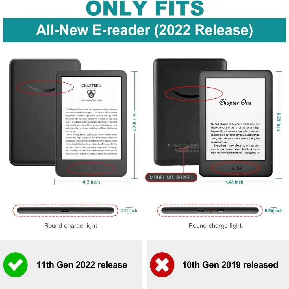 Protective Shell Cover For All-new Kindle (2022 Release) 11th Generation Built-in Light E-Reader Sleeve Funda Smart Case
