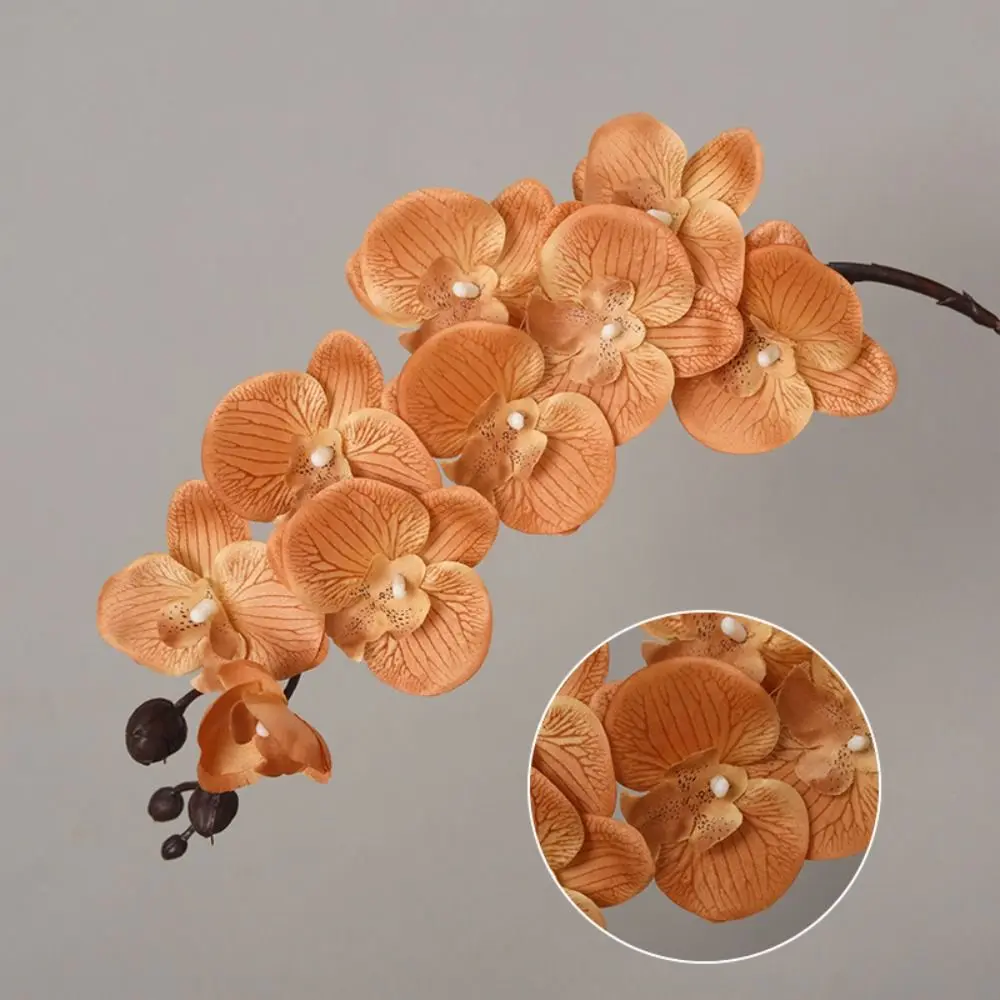 9-Heads Fake 3D Phalaenopsis Simulation Flower Real Touch Plants 69cm Artificial  Orchid Wedding Home Decoration