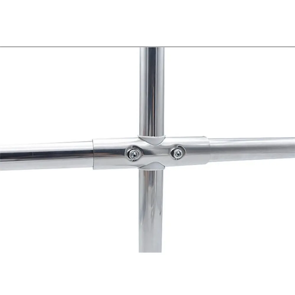 25mm Stainless Steel Tube Connector Clothes Display Rack Rod Support Holder Pipe Joint Fixed Clamp