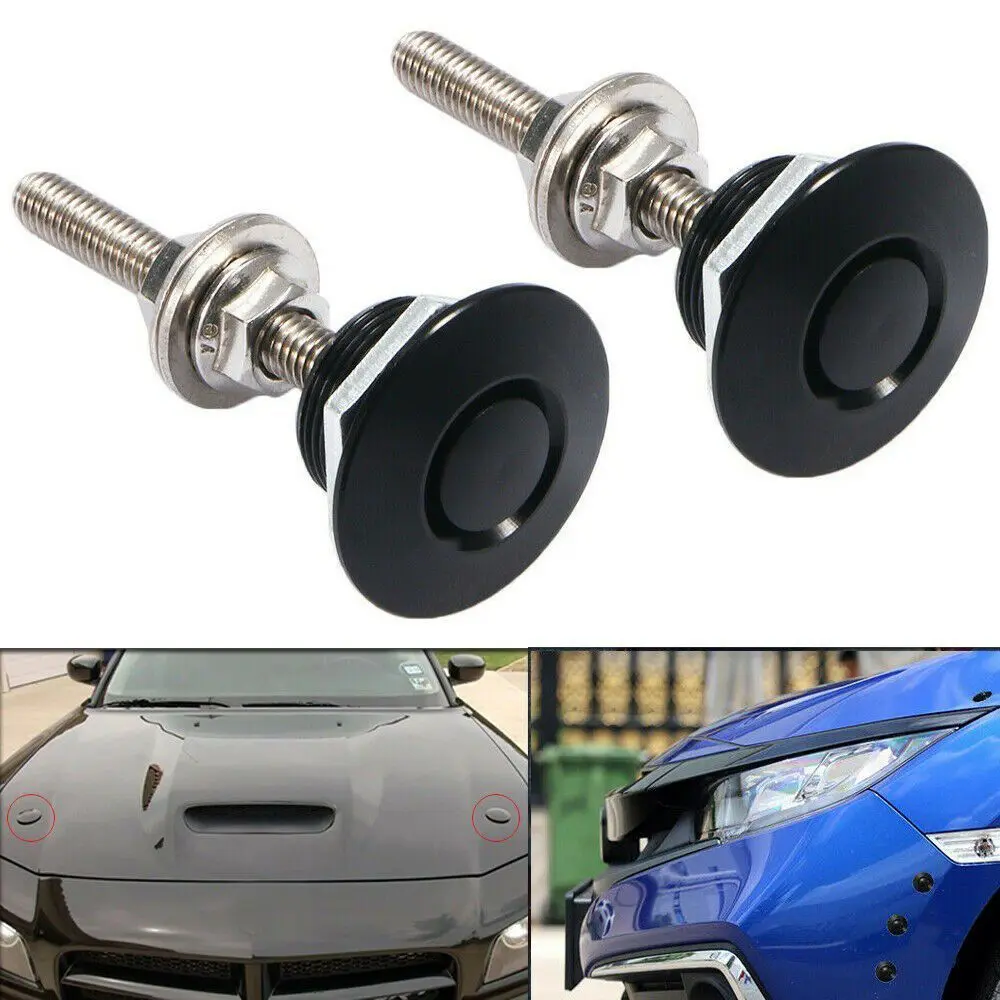 1pc Aluminum Push Button Billet Quick Release Racing Car Front Bumper Hood Pin Engine Bonnet Lock Latch Clip Body Kit