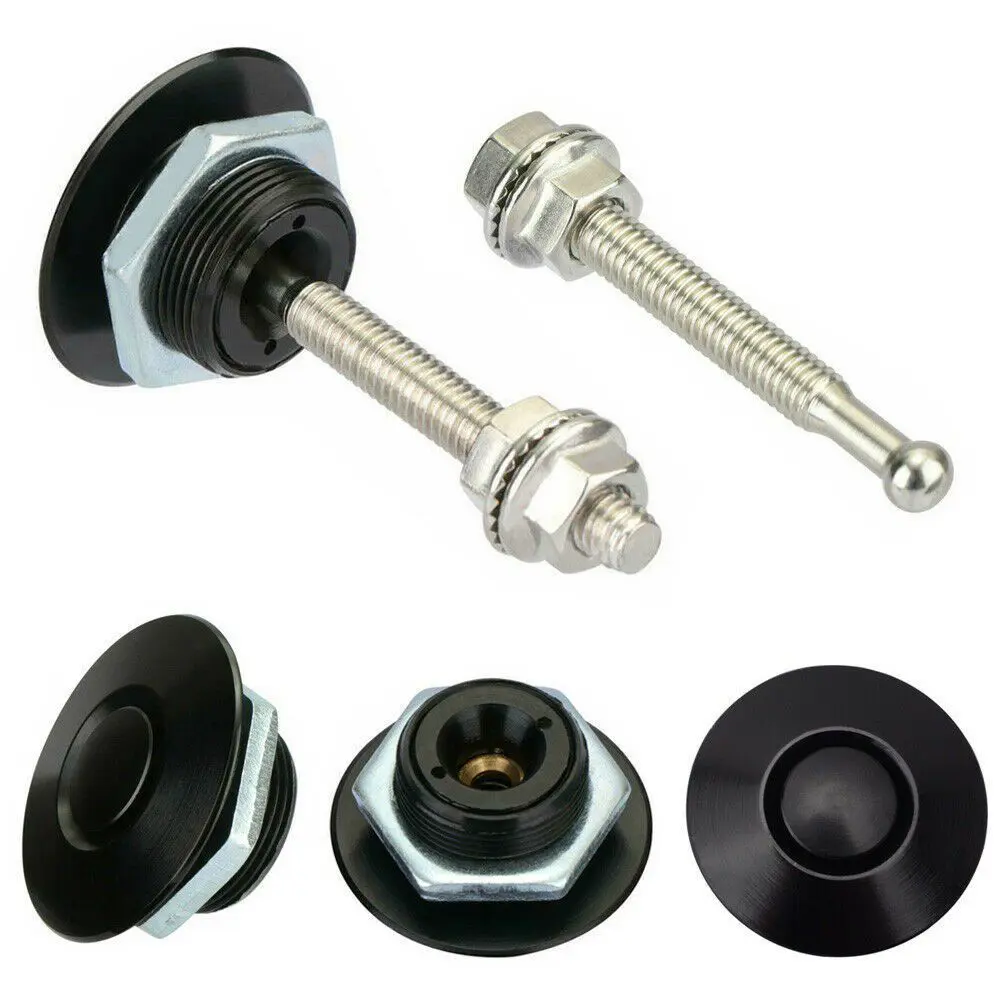 1pc Aluminum Push Button Billet Quick Release Racing Car Front Bumper Hood Pin Engine Bonnet Lock Latch Clip Body Kit
