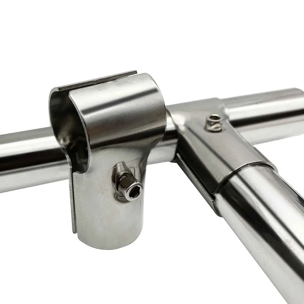 25mm Stainless Steel Tube Connector Clothes Display Rack Rod Support Holder Pipe Joint Fixed Clamp