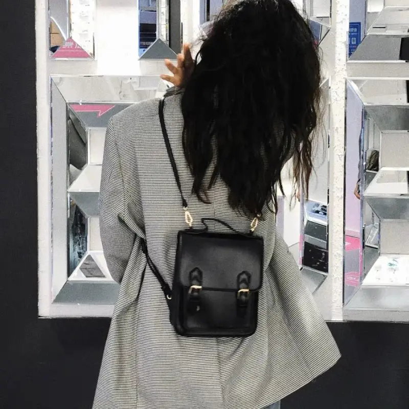 Vintage Pu Leather Ladies Small Backpacks Fashion Solid Color Mini Women's Crossbody Bag Square Handbags Female Shoulder Bags
