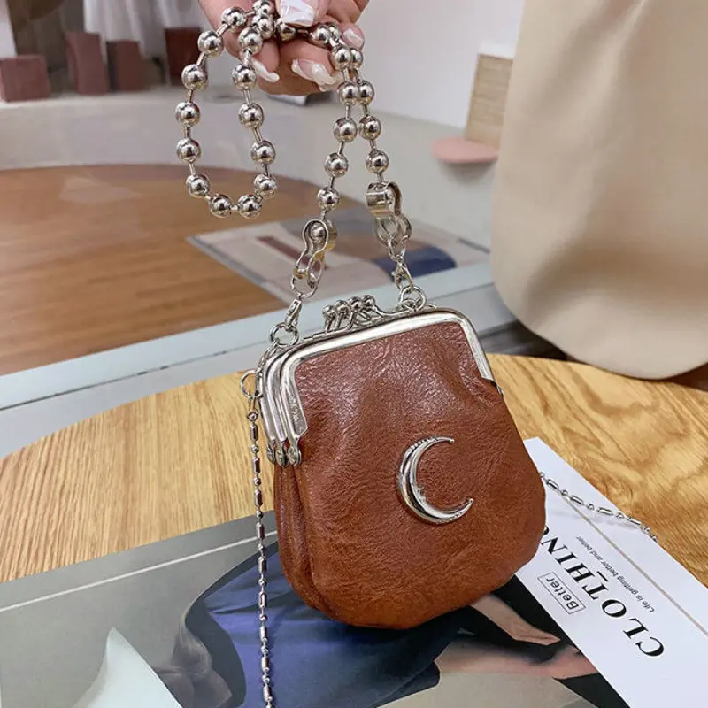 Fashion Chain Women Messenger Bags Girls Female Coin Purse Crossbody Bag Handbags PU Leather Ladies Small Clip Shoulder Bag