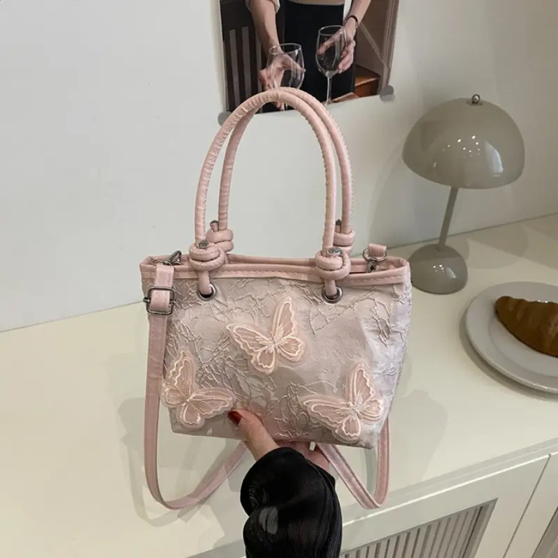 Fashion Butterfly Shoulder Bucket Bags for Women Elegant Ladies Handbags Small Tote Causal Versatile Female Phone Messenger Bag