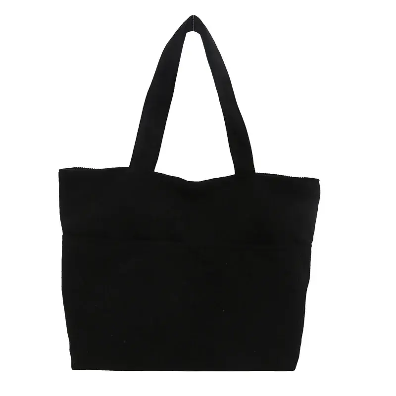 Simple Large Capacity Tote Women Shoulder Bag Retro Corduroy Ladies Shopping Commuter Underarm Bags Female Multi-pocket Handbags
