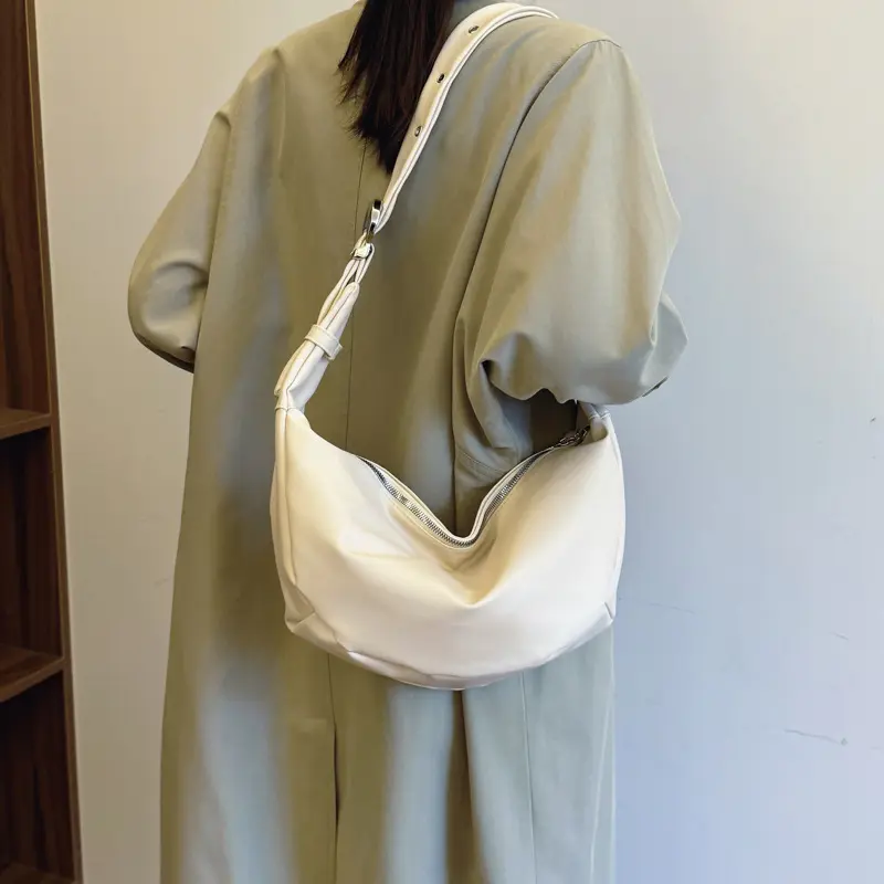 Casual Soft Pu Leather Women's Crossbody Bags Fashion Ladies Hobos Shoulder Bag Solid Color Portable Female Underarm Handbags