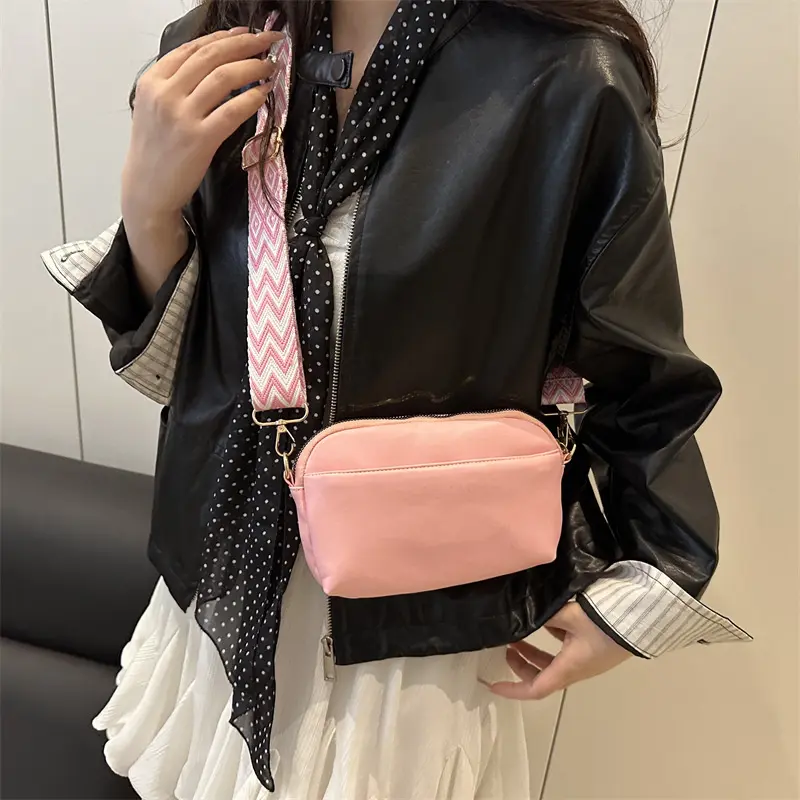 Casual Solid Color Women Square Shoulder Bags Simple Commuter Ladies Soft Pu Messenger Bag Double-layer Female Handbags Purse