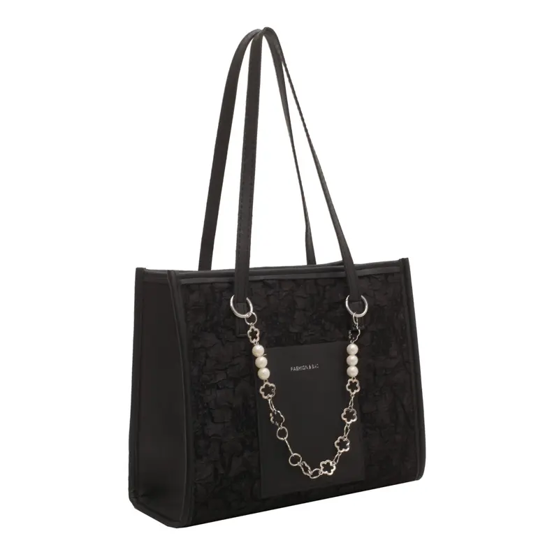Luxury Ladies Pearl Chain Shoulder Bag Large Capacity Women's Tote Bags Fashion Casual Female Handbags Underarm Zipper Purse