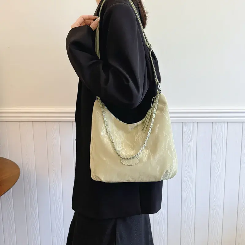 Fashion Chain Women's Shoulder Bag Solid Color Pu Leather Ladies Crossbody Bags Large Capacity Female Tote Purse Handbags