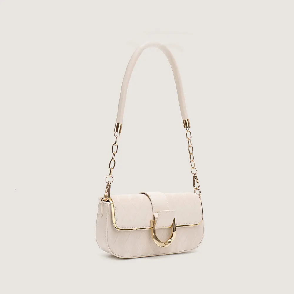 Sweet Pu Leather Women's Shoulder Bag Fashion Design Chain Ladies Underarm Bags Simple Square Female Handbags Crossbody Bag