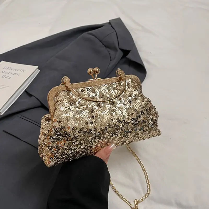 Fashion Sequined Women's Shoulder Evening Bags Casual Ladies Party Chain Crossbody Bag Vintage Female Handbags Clutch Purse