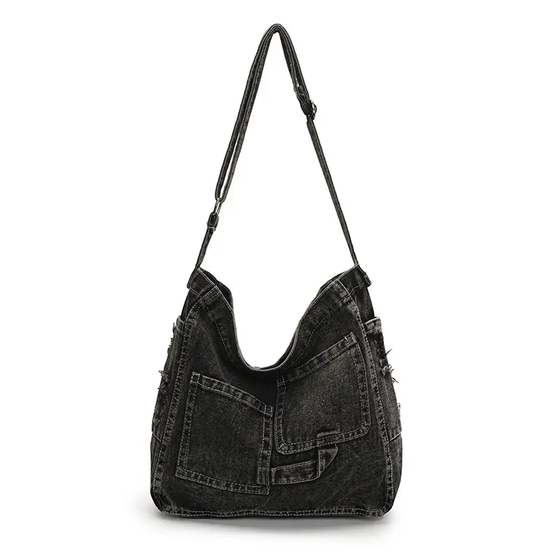 Casual Versatile Women's Denim Shoulder Bags Large Capacity Commuter Ladies Crossbody Bag Pocket Dsign Female Handbags Tote