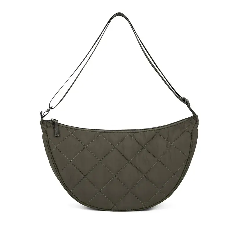 Quilted Plaid Women's Hobos Shoulder Bags Travel Shopping Ladies Crossbody Bag Large Capacity Nylon Female Handbags Purse