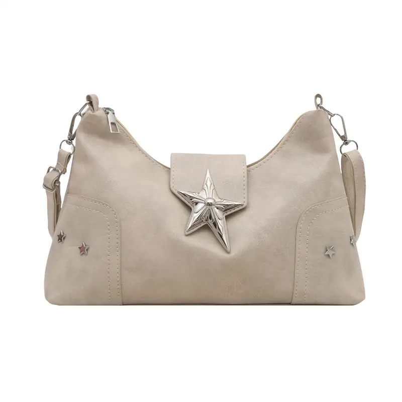 Punk Style Star Design Women Hobos Shoulder Bags Casual Y2k Cool Hot Girls Pu Crossbody Bag Commuter Female Phone Handbags Purse