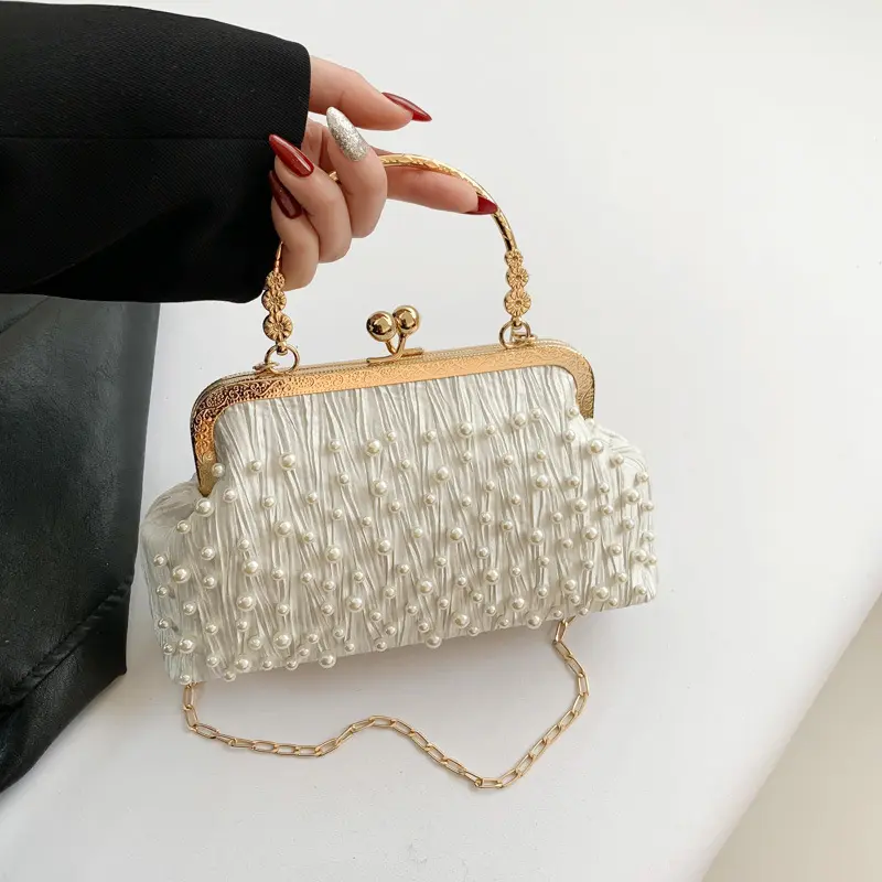 Fashion Pearl Design Women Shoulder Bags Elegant Ladies Chain Crossbody Evening Bag Clutch Casual Simple Female Handbags Purse