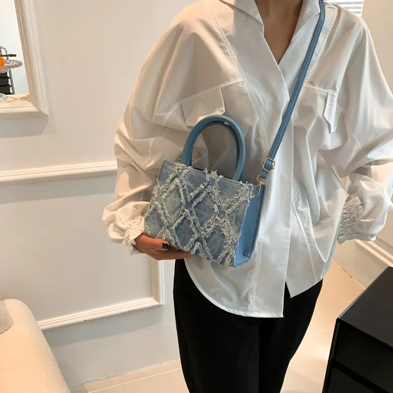 Vintage Canvas Tassel Women's Shoulder Bags Fashion Design Ladies Small Square Crossbody Bag Casual Female Clutch Handbags Purse