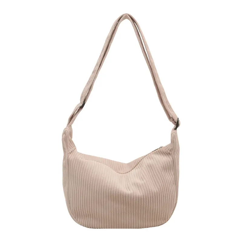 Casual Light Corduroy Hobos Shoulder Bags for Women Simple Solid Color Ladies Crossbody Bag Fashion Female Travel Handbags Tote