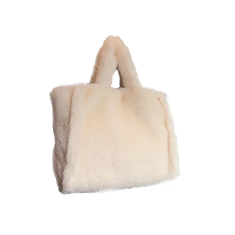 Winter Fashion Women's Furry Tote Handbags Large Capacity Commuter Ladies Faux Fur Shoulder Bag Soft Plush Female Crossbody Bags