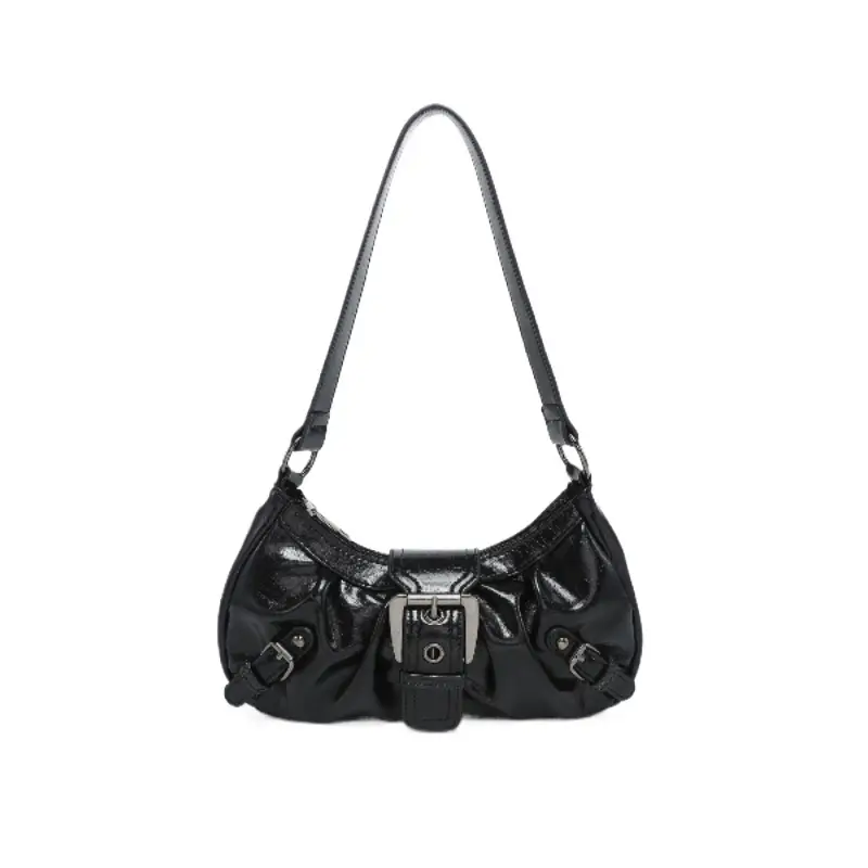 Vintage Maillard Style Women's Shoulder Bags Y2K Hot Girls Underarm Bag Luxury Cool Pu Leather Ladies Handbags Female Tote Purse