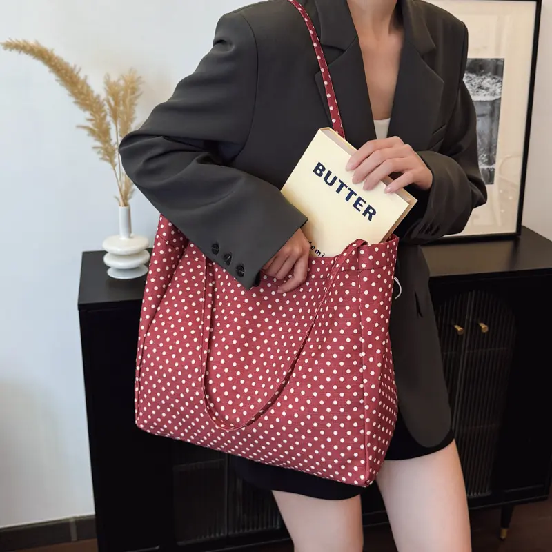 Large Capacity Fashion Dot Women Shoulder Bags Casual Versatile Ladies Underarm Bag Tote Commuter Girls Class Shopping Handbags