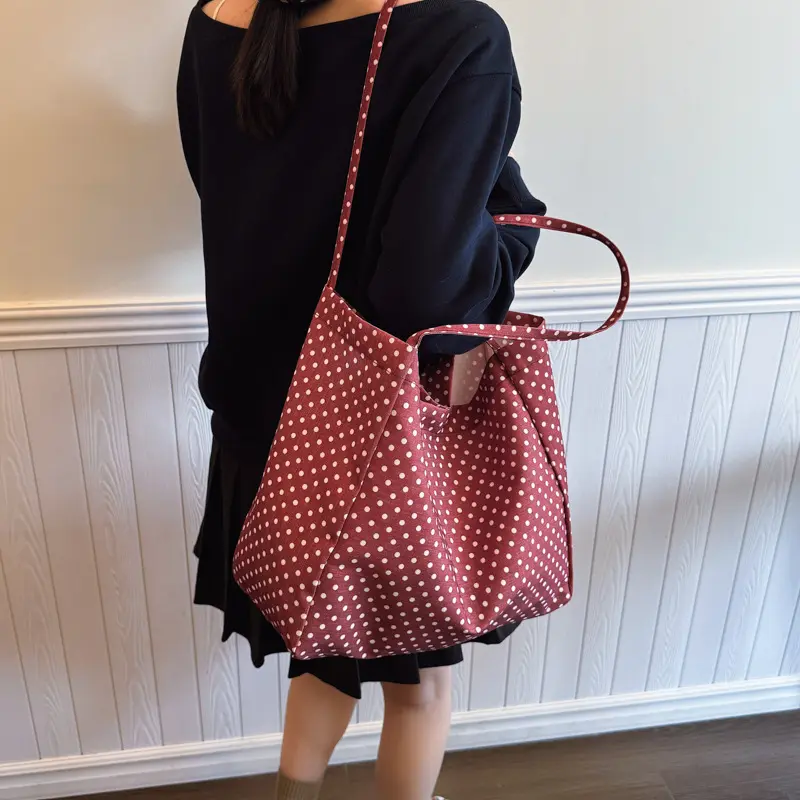 Large Capacity Fashion Dot Women Shoulder Bags Casual Versatile Ladies Underarm Bag Tote Commuter Girls Class Shopping Handbags